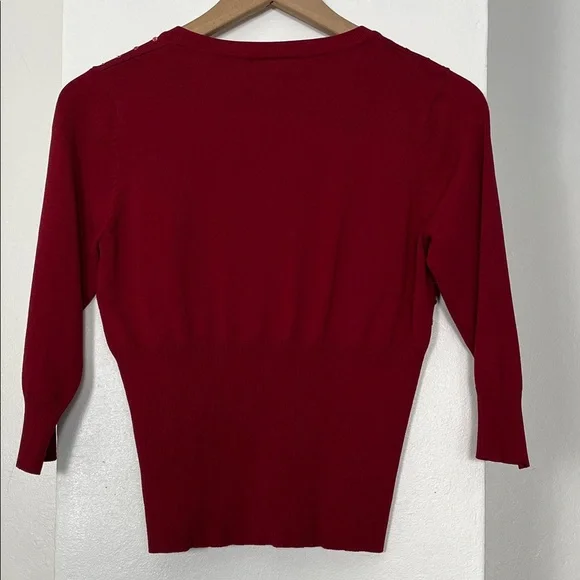 AB Studio Rich Red Knit Top - Picture 8 of 9